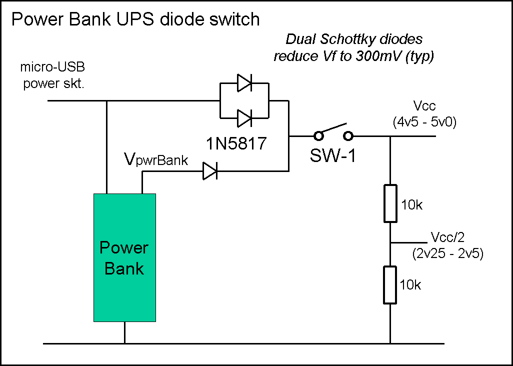 powerbank diode switch-over circuit